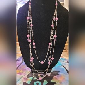 Paparazzi lavender bead and silver  necklace